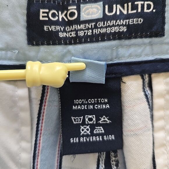 ECKO UNLTD Men's Dark and Light Blue Plaid Classic Relaxed Fit Cotton Shorts 38 - Picture 11 of 11